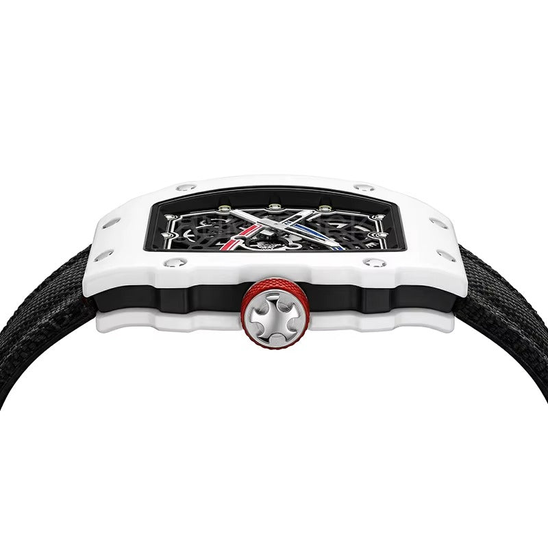 RICHARD MILLE RM67-02 Men’s Ultra-Thin Barrel Watch with Nylon Strap – Minimalist Quartz Timepiece