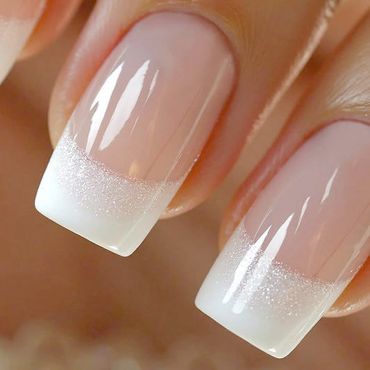 Glamorous Elegance Premium Medium Square Pink Gradient Perfectly Polished Press-On Nail Set