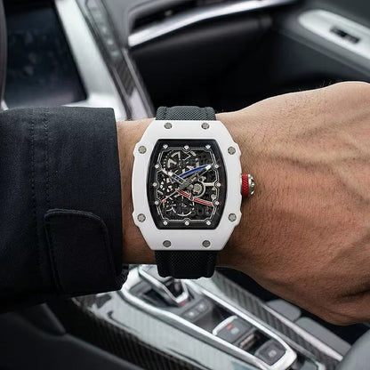 RICHARD MILLE RM67-02 Men’s Ultra-Thin Barrel Watch with Nylon Strap – Minimalist Quartz Timepiece