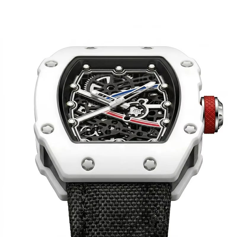 RICHARD MILLE RM67-02 Men’s Ultra-Thin Barrel Watch with Nylon Strap – Minimalist Quartz Timepiece