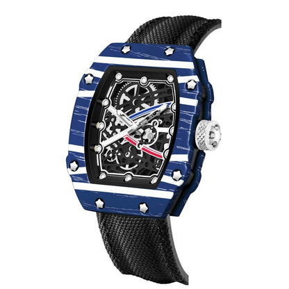 RICHARD MILLE RM67-02 Men’s Ultra-Thin Barrel Watch with Nylon Strap – Minimalist Quartz Timepiece