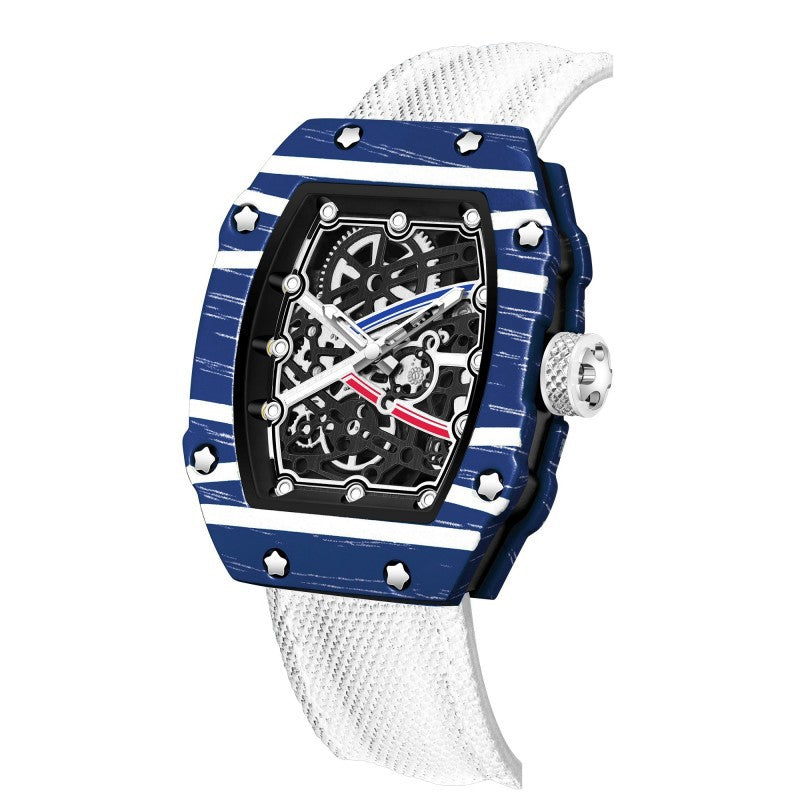 RICHARD MILLE RM67-02 Men’s Ultra-Thin Barrel Watch with Nylon Strap – Minimalist Quartz Timepiece