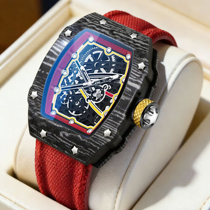 RICHARD MILLE RM67-02 Men’s Ultra-Thin Barrel Watch with Nylon Strap – Minimalist Quartz Timepiece