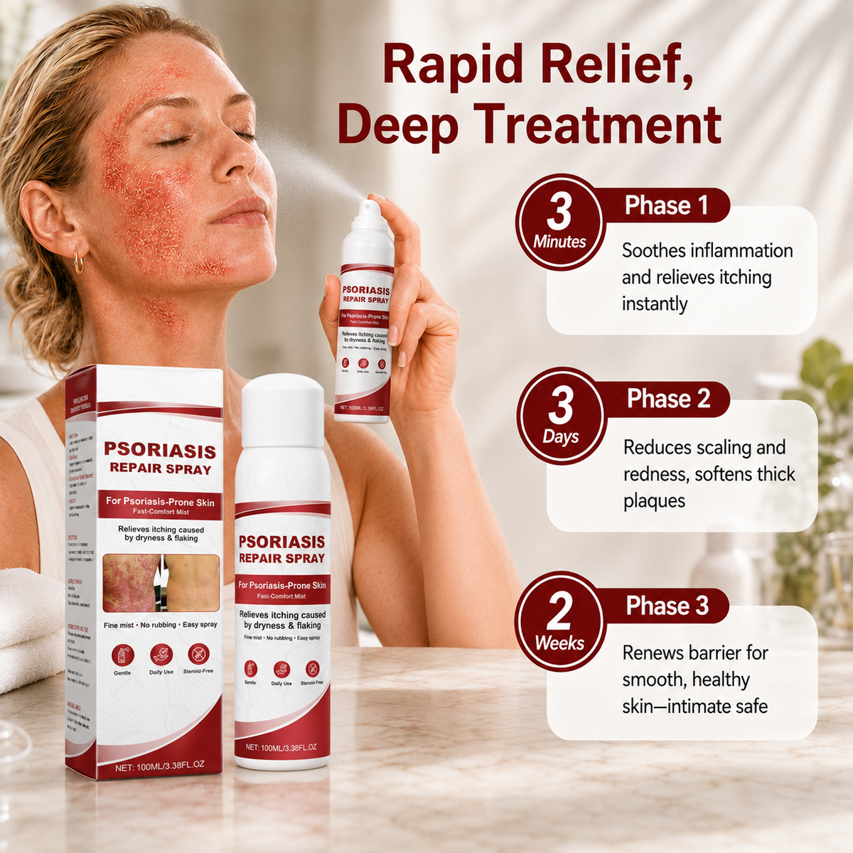 KUBOZN® Beef Tallow Spray for Itchy, Flaky Psoriasis Skin