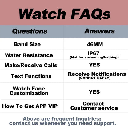 W&O Smart Watch with 2.02" Dial Wireless Calling Dialing 100+ Sport Modes Fitness Tracker with Various APP Reminders Call Message Reminder Touch Screen Compatible with iPhone Android Wearable Smart Bracelet Digital Wristwatch Fall Gift