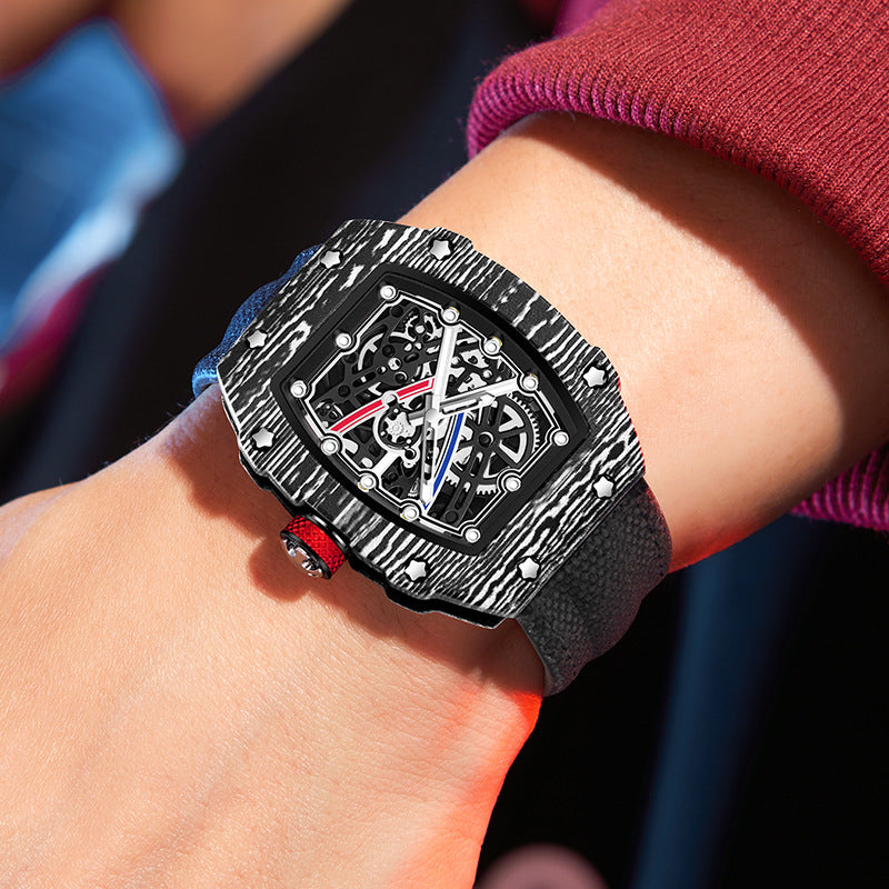 RICHARD MILLE RM67-02 Men’s Ultra-Thin Barrel Watch with Nylon Strap – Minimalist Quartz Timepiece