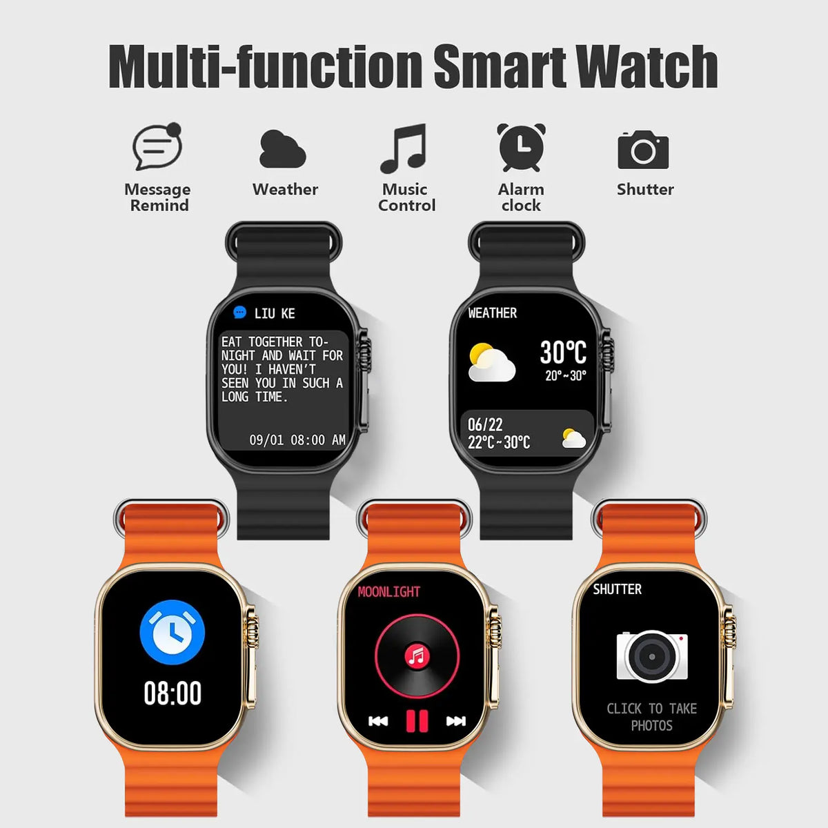 W&O Smart Watch with 2.02" Dial Wireless Calling Dialing 100+ Sport Modes Fitness Tracker with Various APP Reminders Call Message Reminder Touch Screen Compatible with iPhone Android Wearable Smart Bracelet Digital Wristwatch Fall Gift