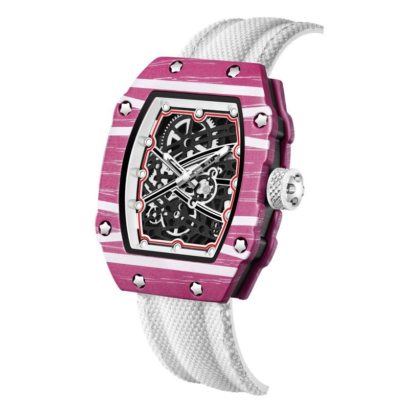 RICHARD MILLE RM67-02 Men’s Ultra-Thin Barrel Watch with Nylon Strap – Minimalist Quartz Timepiece