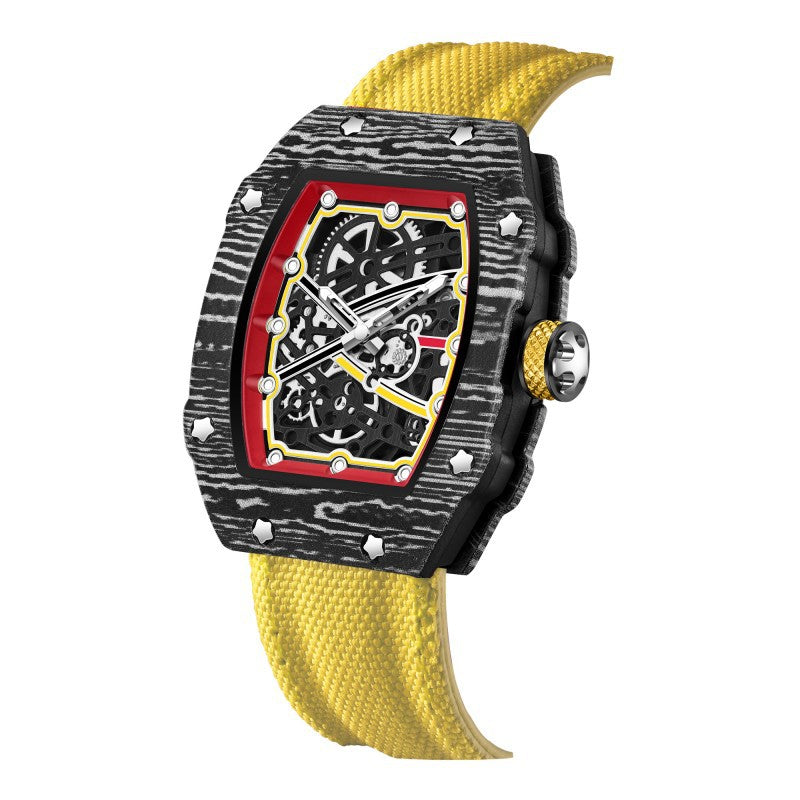 RICHARD MILLE RM67-02 Men’s Ultra-Thin Barrel Watch with Nylon Strap – Minimalist Quartz Timepiece